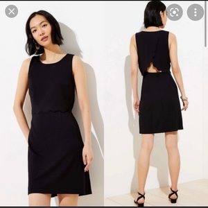 LOFT Scalloped Wrap Back Ponte Dress